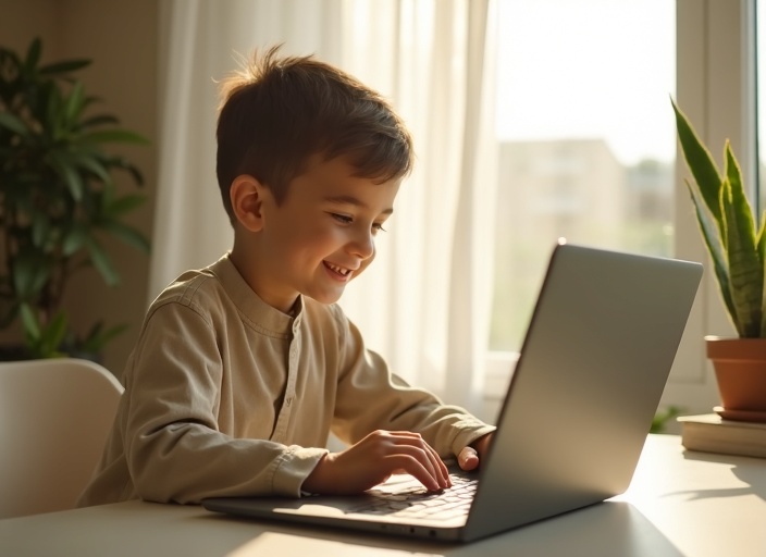 Child learning Quran online in a premium one-to-one class session with expert teacher