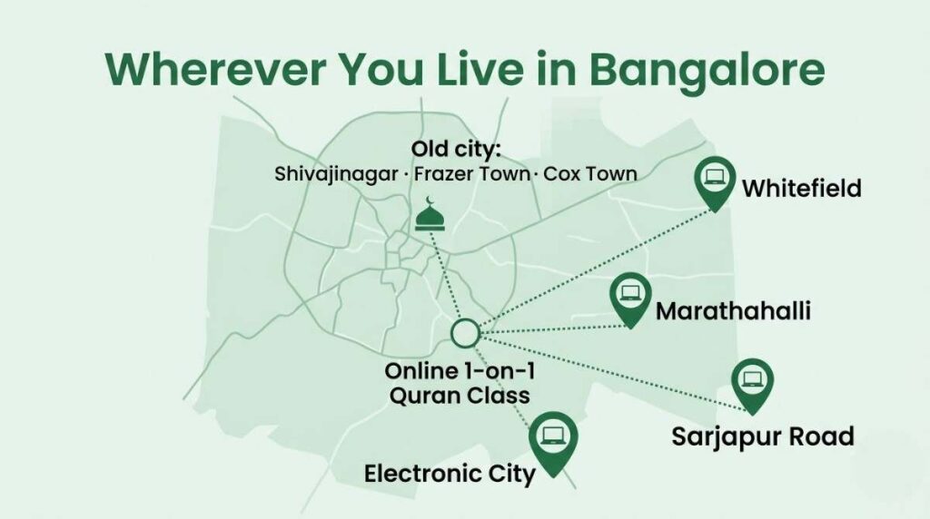 Online Quran classes in Bangalore reach families in Whitefield, Electronic City, Marathahalli and Sarjapur Road
