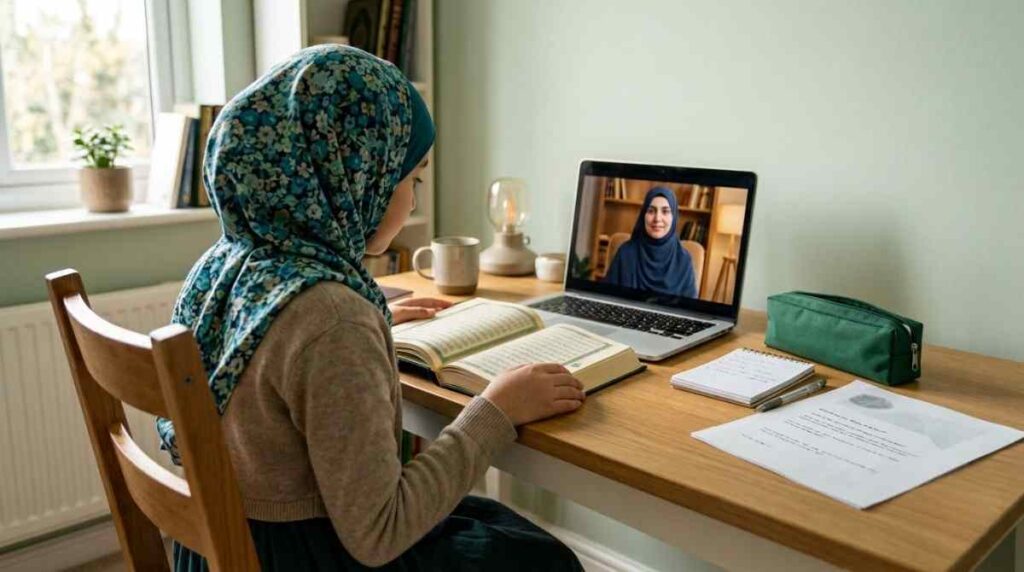 One-on-one online Quran class with live correction for a child in Bangalore